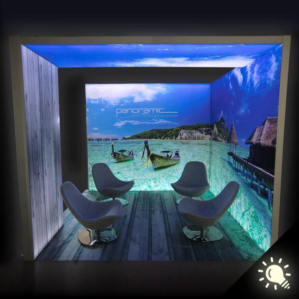 modern 10ft backlit exhibition booth